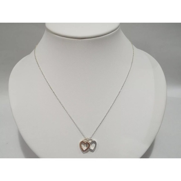 Tiffany & Co Sterling Rose Gold Two Heart Necklace - Picture 7 of 7
